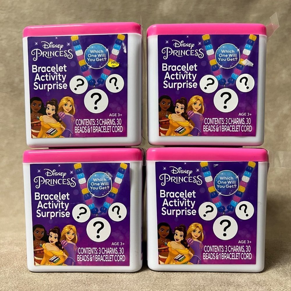 Lot of (4) Disney Princess Bracelet Activity Surprises New